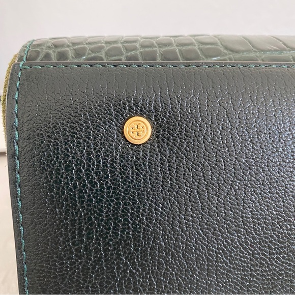 Tory Burch deep green croc 2 way bag - Picture 10 of 16